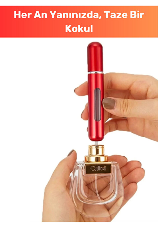 Parfüm Şişesinden Doldurulabilir Taşınabilir Çanta İçi Seyahat Mini Cep Parfüm Şişesi 5 ml - 4 Adet