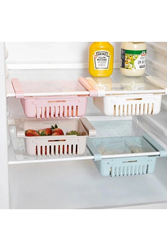WİNTA- BUZDOLABI İÇİ GEÇMELİ DÜZENLEYİCİ RAF - PRATİK ORGANİZER BUZDOLABI ÇEKMECESİ (K95)
