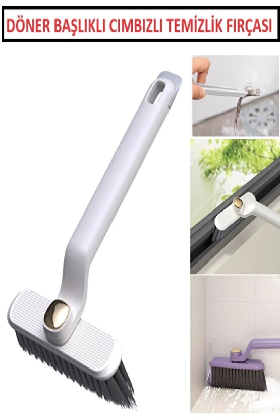 Temizlik Fırçası 360 Derece Döner Başlıklı Dar Alan Cımbızlı Toz Mutfak Banyo Temizlik Fırçası