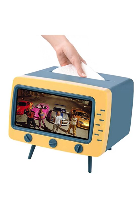 Sunup Sn-24896 Telefon Tutuculu Peçete Kutusu Çok Fonksiyonlu Kılıf Organizer