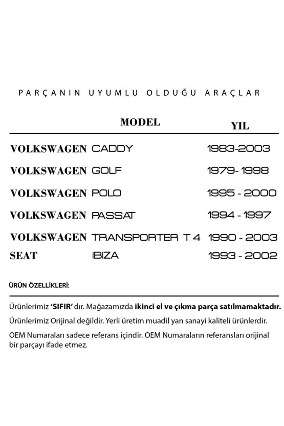 VW Caddy,Golf,Polo,Passat,Transporter T4 için Pedal Lastiği