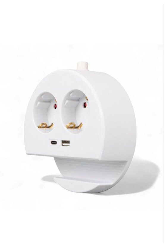 1.5 Metre Grup Priz – 2 USB + 1 Type-C Girişli, Telefon Standlı, Çoklu Priz
