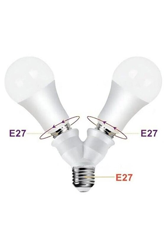 Ledx DY-101 E27 Duy Çoğaltıcı (Tek Duydan Çift E27 Lamba Bağlantısı)