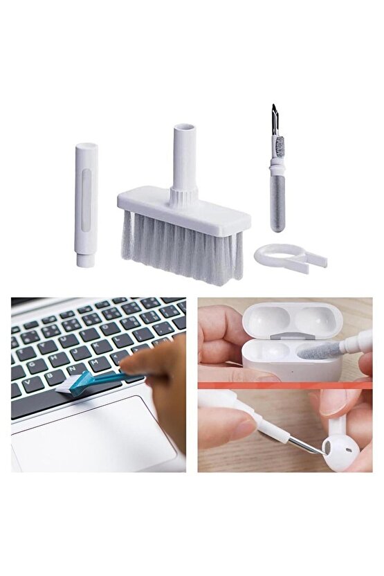 5in1 Kablosuz Bluetooth Oyuncu  Kulaklık Klavye Telefon Kamera Lens Temizleme Fırçası Kalemi
