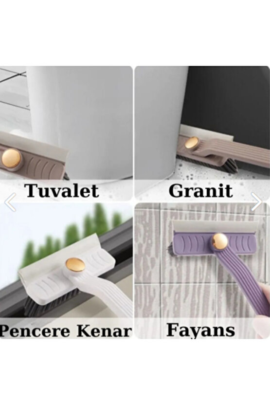 Döner Başlıklı Temizlik Fırçası Cımbızlı Banyo Mutfak Lavabo Detay Temizleme Fırçası