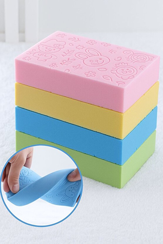 Renkli Banyo Süngeri – Yumuşak ve Dayanıklı Tekli Sünger