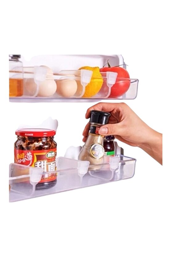 10’lu Şeffaf Buzdolabı Raf Ayıracı Seti – Düzenleyici Bölme Organizer