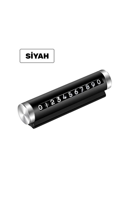 Alüminyum Kasa Çevirmeli Araç Içi Park Telefon Numaratörü ParkTEL Parkmatik Siyah