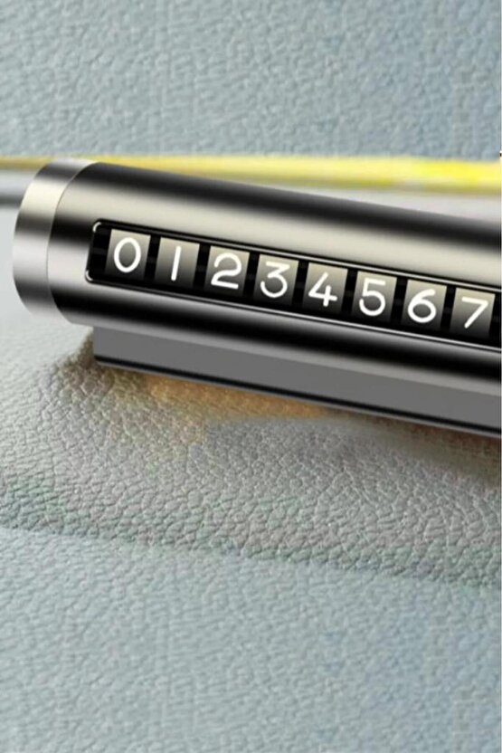 Alüminyum Kasa Çevirmeli Araç Içi Park Telefon Numaratörü ParkTEL Parkmatik Siyah