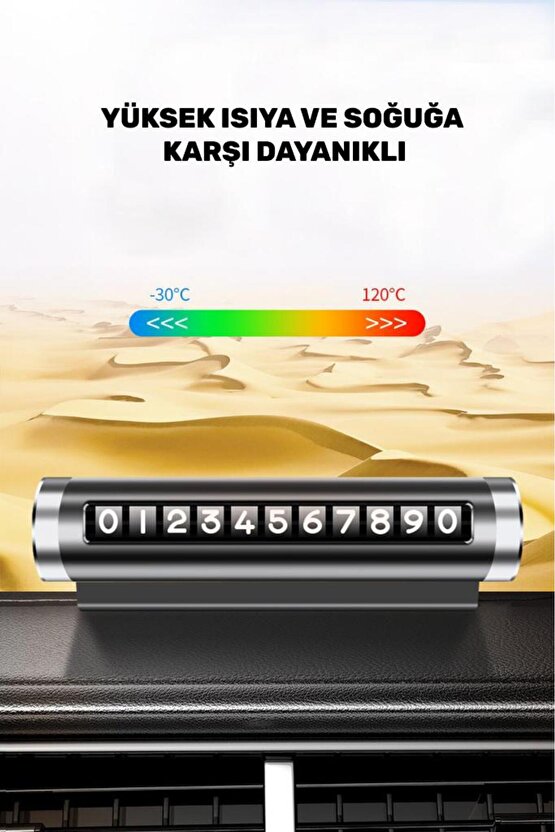 Alüminyum Kasa Çevirmeli Araç Içi Park Telefon Numaratörü ParkTEL Parkmatik Siyah