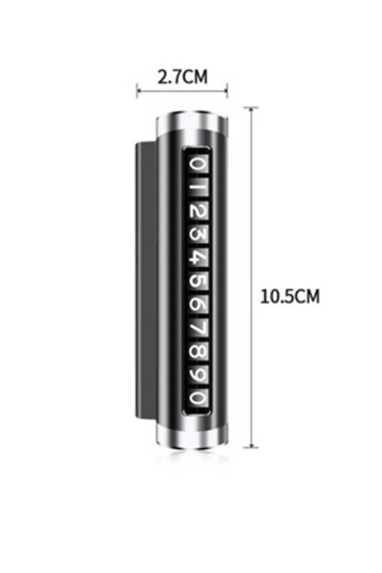 Alüminyum Kasa Çevirmeli Araç Içi Park Telefon Numaratörü ParkTEL Parkmatik Siyah