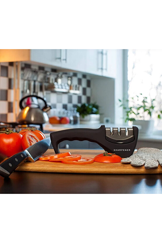 Profesyonel Bıçak Bileyici 3 Açılı Elmas Seramik Tungsten Çelik El Bıçakları Bileme