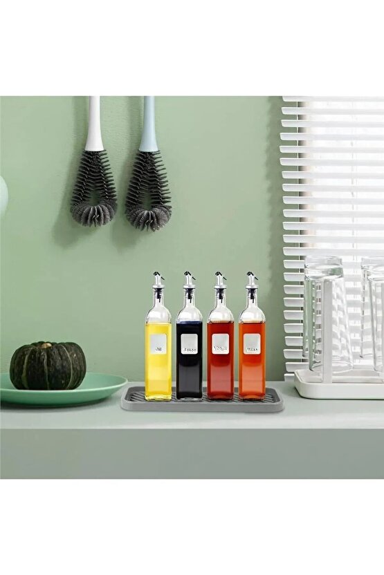 Esnek Silikon Yağdanlık Altlığı Hijyenik Çok Amaçlı Organizer Sabunluk Altlığı 23x10 Cm