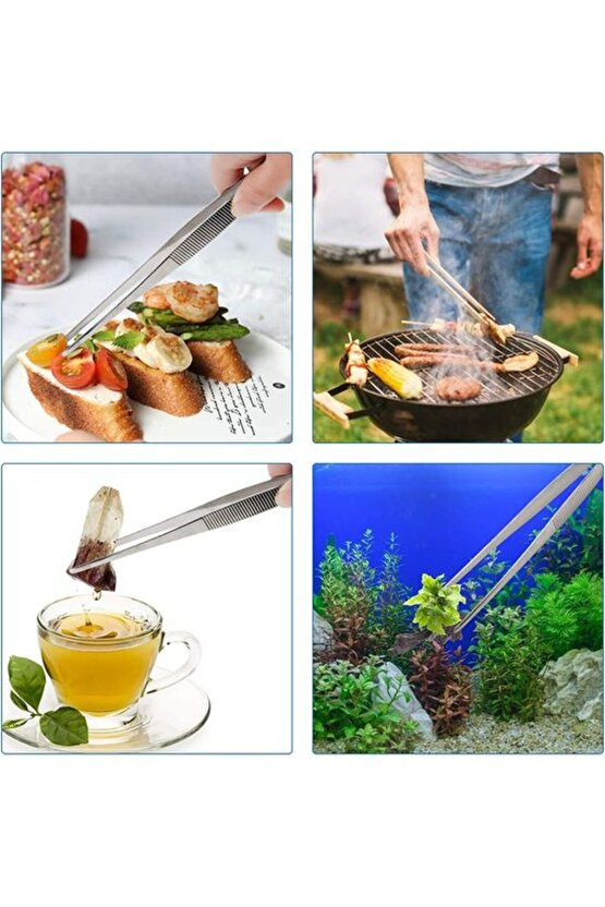 Çelik Masterchef Et Cımbızı Maşa Pişirme Çelik Maşa 30cm Profesyonel Şef Cımbızı Çelik Çeyiz Eşyası