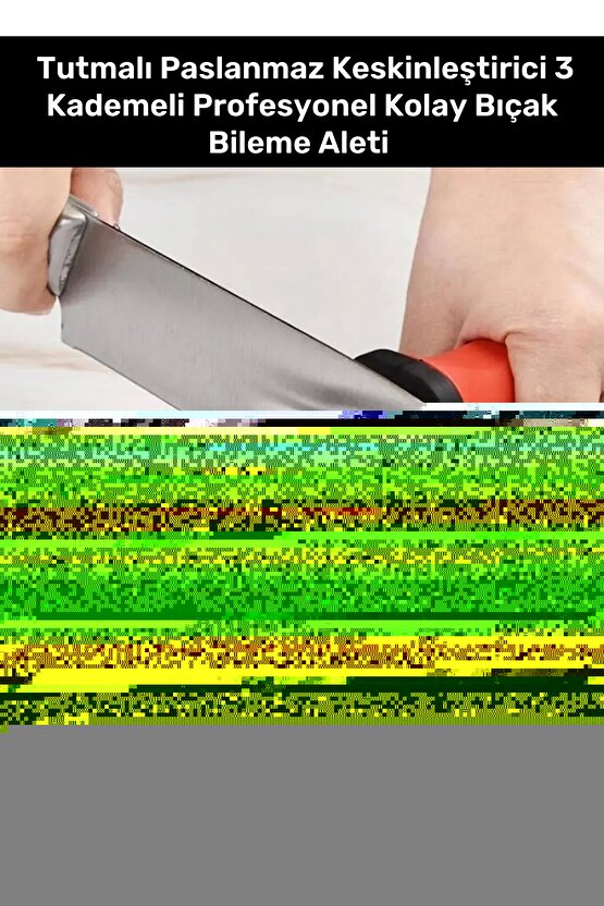 Premium Seri Tutmalı Paslanmaz Keskinleştirici 3 Kademeli Profesyonel Kolay Bıçak Bileme Aleti