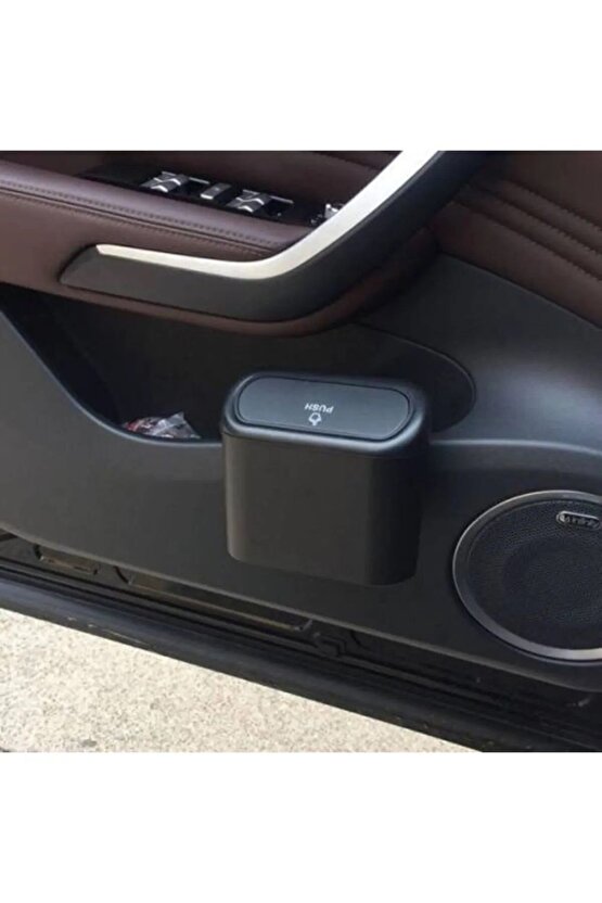 Araç İçi Kapaklı Çöp Kutusu Uyumlu -Portatif Taşınabilir Kapaklı Çöp Kutusu -Ofis Tipi Çöp Kovası