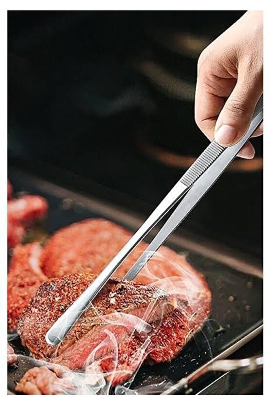 Pratik Masterchef Cımbız Maşa Pişirme Çevirme Maşası Profesyonel Şef Maşası 30 Cm. Paslanmaz Çelik