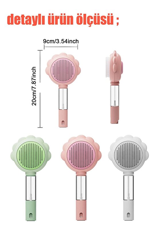 Sprey Hazneli Evcil Hayvan Tüy Toplama ve Temizlik Fırçası – Kedi Köpek Bakım Fırçası