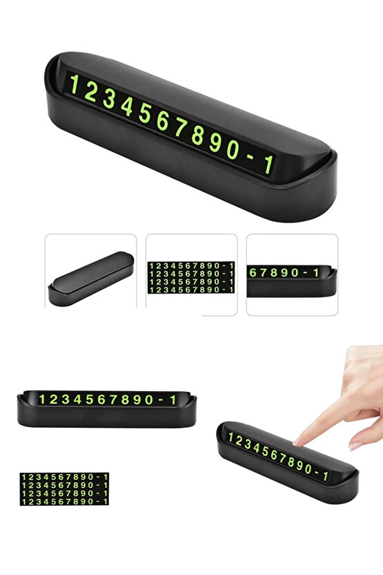 1 Adet Fosforlu Lux Araç Numaratörü Uyumlu Park Telefon Numaratörü Mıknatıslı Aç Kapa
