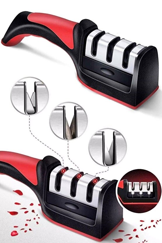 Elmas Bıçak Bileme Aleti, 3 Açılı, Profesyonel, El Bıçakları İçin Uygun