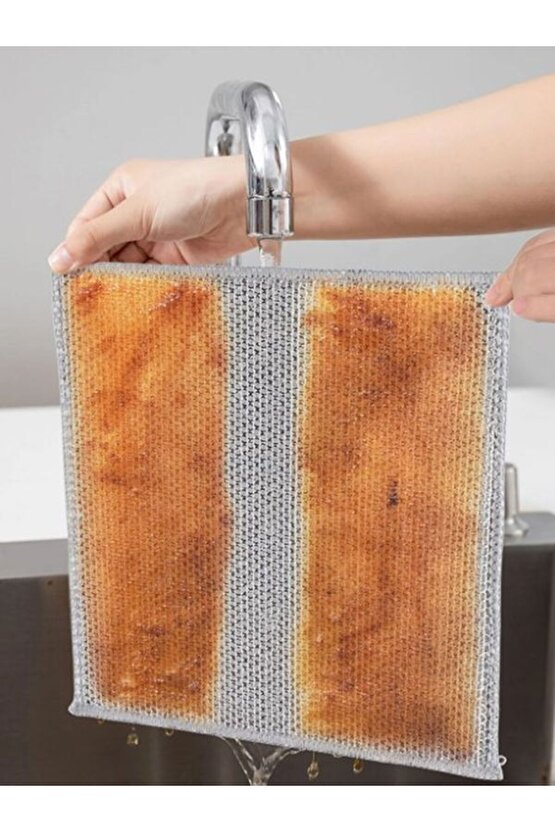 6 Adet Çok Amaçlı Tel Bulaşık Yıkama Bezi Yeni Çok Fonksiyonlu Çizilmez Bez Sihirli Bez Gri