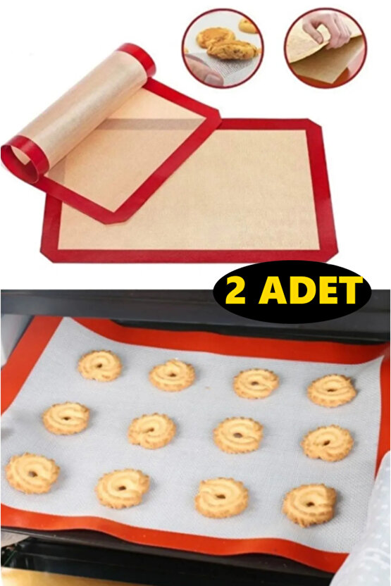 2 Adet 30x40 Fırınlanabilir Yıkanabilir Kendinden Yağlı Silikon Pişirme