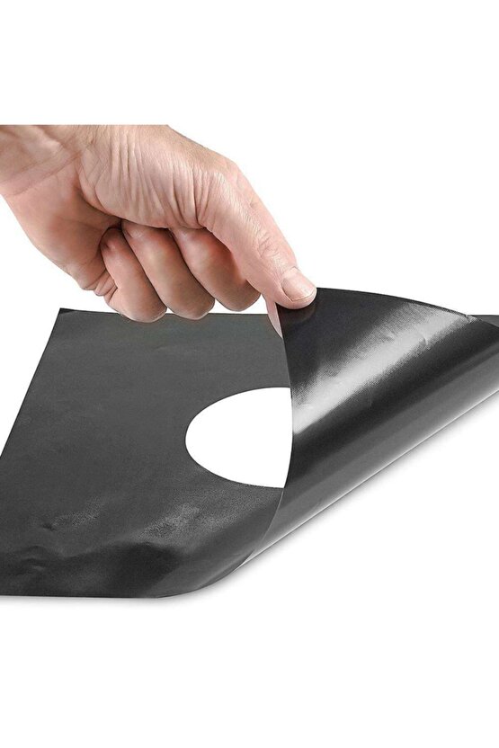 Ocak Koruyucu Folyo Yanmaz Yapışmaz 4lü Siyah Set