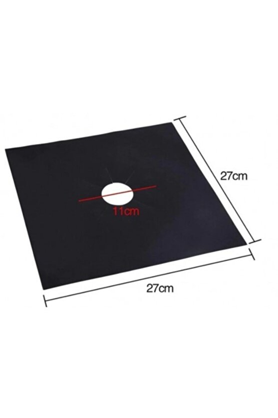 Siyah Yanmaz Yapışmaz Ocak Koruyucu Folyo Set 4lü