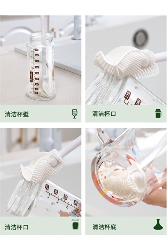 Kavanoz ve Biberon Yıkama Fırçası Silikon