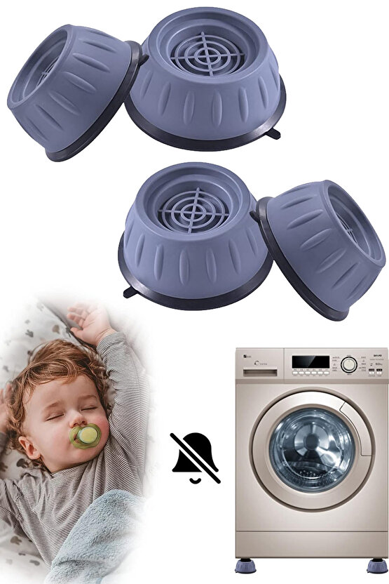 4lü Çamaşır Makinesi Altlığı Titreşim Sarsıntı Önleyici Kaydırmaz Stoper Sağlam Ayak sofra ve mutfak