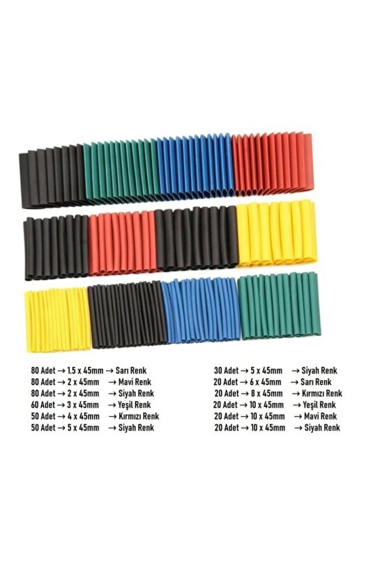 560 Adet Isıyla Daralan Makaron Seti Kablo Koruyucu Kablo Yalıtım Tamir