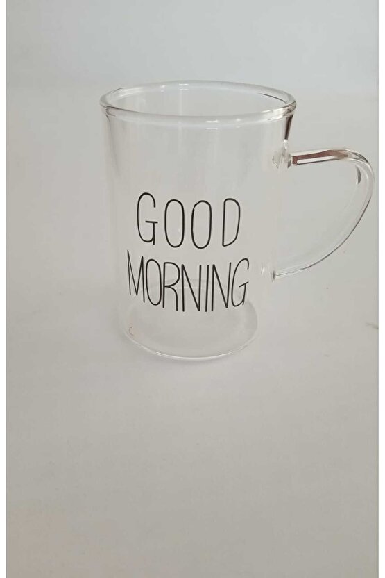 Cam Bardak Kupa Seti Ince Borosilikat Isıya Ateşe Dayanıklı Çay Kahve Bardağı Kulplu Fincan 6 Adet