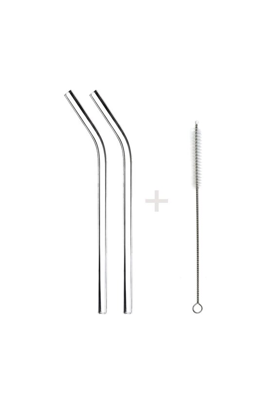 Şeffaf 2 Adet Cam Pipet Temizleme Fırçası