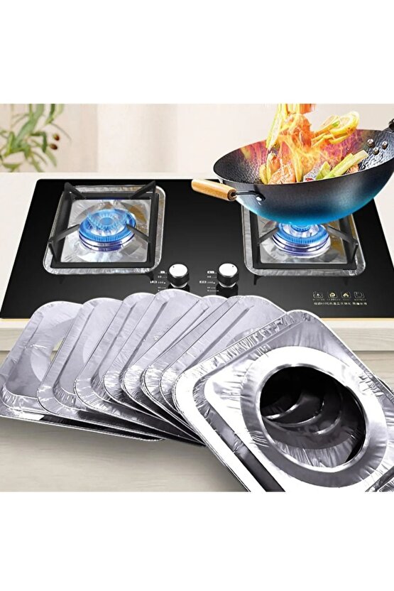 10 Adet Ocak Üstü Koruyucu Leke Önle Isıya Dayanıklı Ocak Izgara Koruyucu Folyo