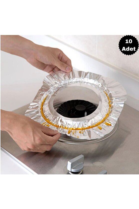 10 Adet Ocak Üstü Koruyucu Leke Önle Isıya Dayanıklı Ocak Izgara Koruyucu Folyo