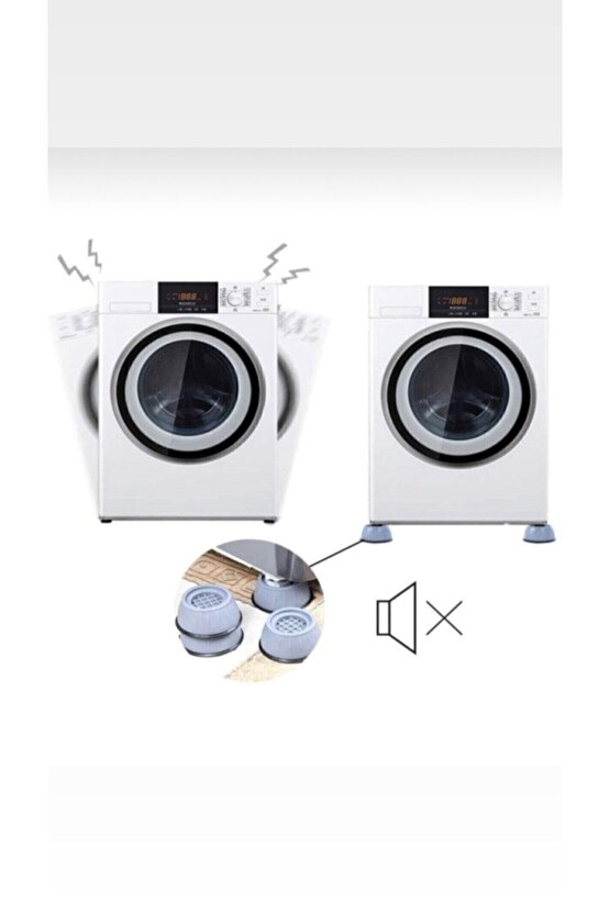 Gürültü Engelleyici Kaymaz Titreşim Önleyici Ayak Pedleri Çamaşır Makinesi Stoper 4 Lü Set