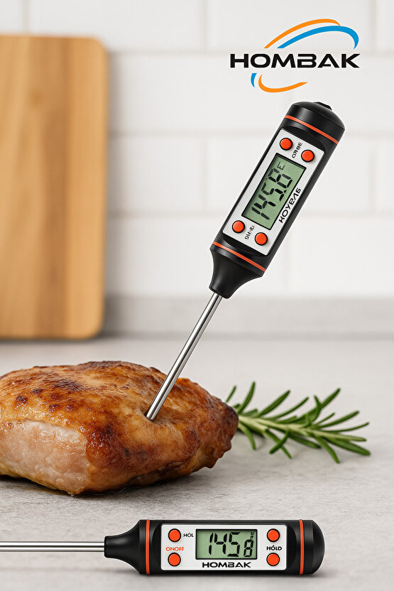 Mama Sıcaklık Ölçüm Süt Isı Ölçer Gıda Derece Ölçer Termometre Dijital Pasta Malzemeleri