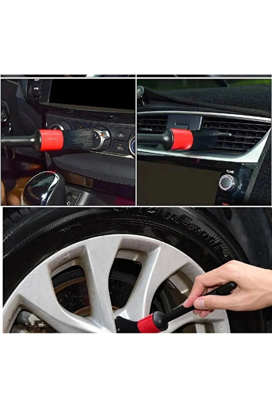 Oto araç detaylı temizlik fırça seti 5’li oto araba yıkama klima temizleme fırça takımı