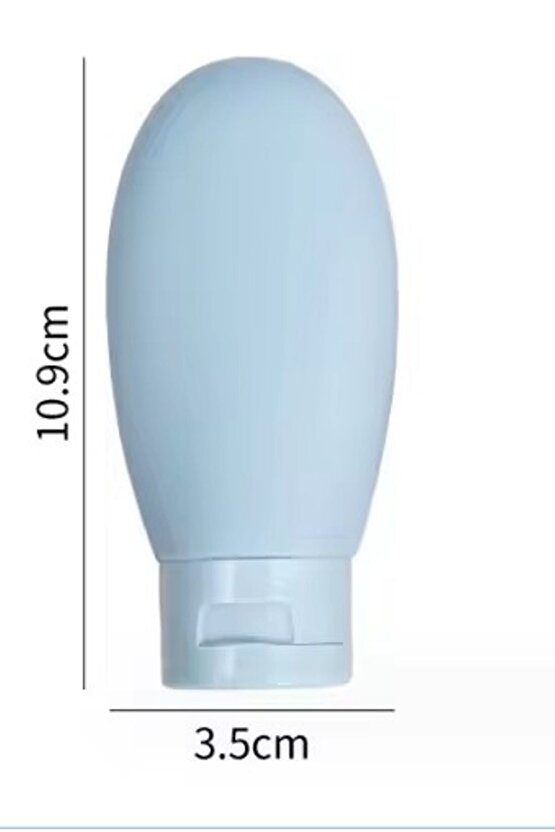 Aveo 3 Adet MAVI RENK Seyahat Tipi Doldurulabilir Şampuan Duş Jeli Sprey Losyon Şişe Krem Kutu 60 Ml