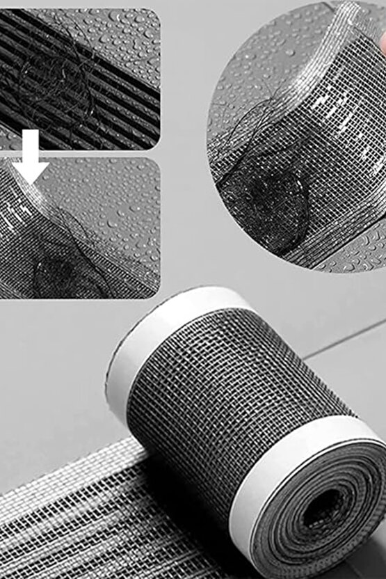 Çok Amaçlı Gider Süzgeci, Saç Kılı Tutucu Ve Sineklik Tamir Kiti 12 Cm * 4 Metre