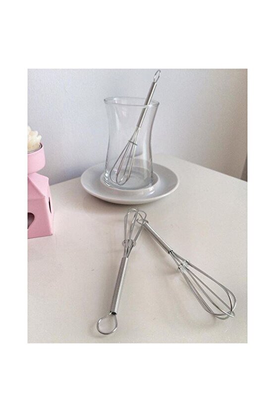 Mini Çırpma Teli Şeklinde Çay Kaşığı Çırpıcı Aparat Metal Kaşık