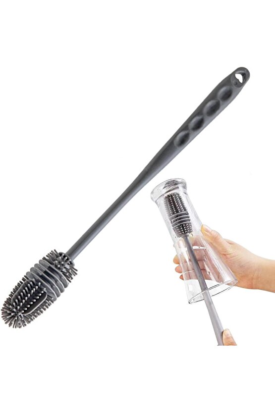 Yeni Sezon Silikon Uzun Saplı Bardak Biberon Termos Matara Kavanoz Yıkama Fırçası 1 adet 30cm