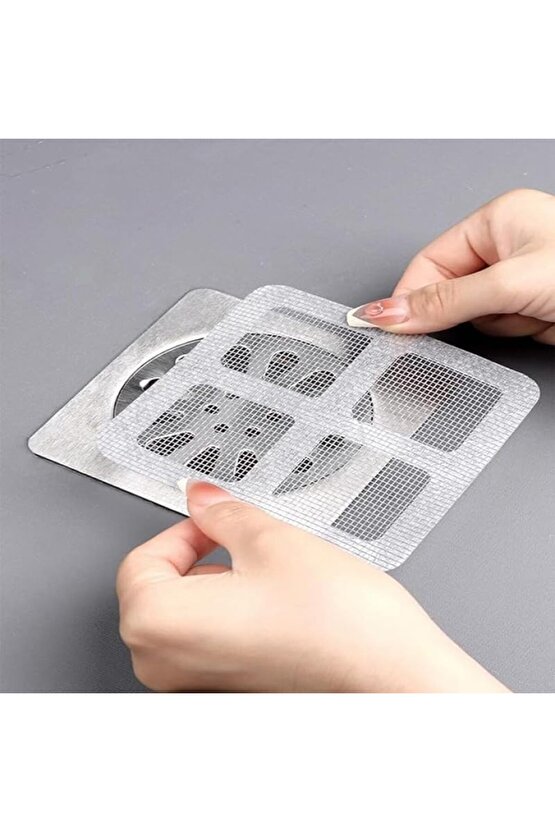 trendymr Gider Süzgeci, Yapışkanlı Tül Filtre, 10lu Paket, Saç ve Atık Önleyici Life 117195