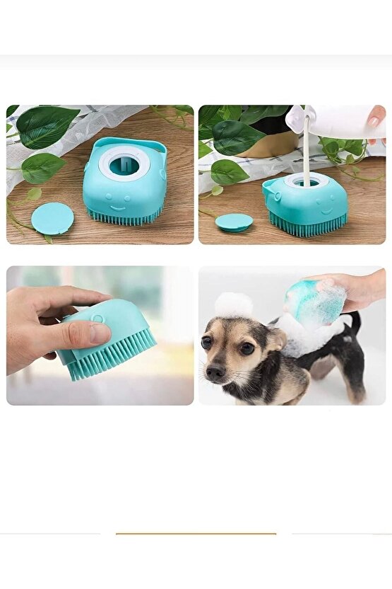 Şampuan Hazneli Silikon Duş Fırçası Yeşil Hn55