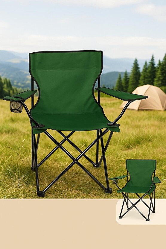 1 Adet Katlanabilir Kamp Sandalyesi – Taşıma Çantalı, Taşınabilir ve Konforlu