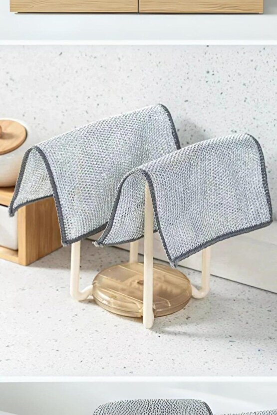 4Lü Zor Kir Bezi, Inox Telli, Bulaşık Teli Bezi, Mutfak Banyo Bezi, Çok Amaçlı Temizlik Bezi