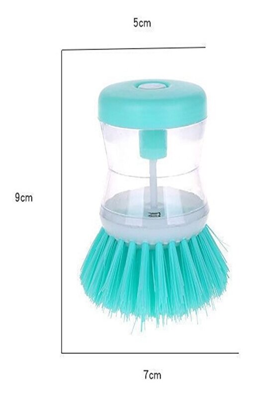 2 adet Deterjan Hazneli Kullanışlı Banyo Bulaşık Fırçası Butonlu Kullanımı Kolay