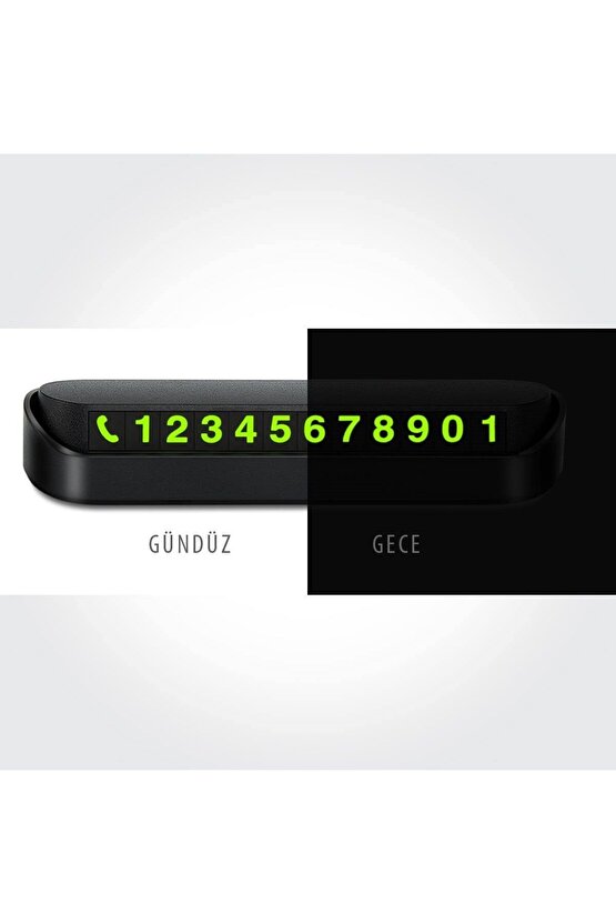 Tüm Araçlara Uyumlu Araç Park Telefon Numaratörü Açılır Kapanabilir Fosforlu Parkmatik