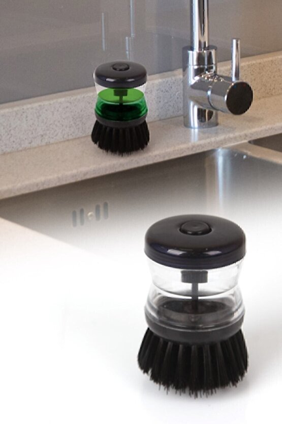 Deterjan Hazneli Kullanışlı Bulaşık Fırçası Butonlu Pratik Kullanım