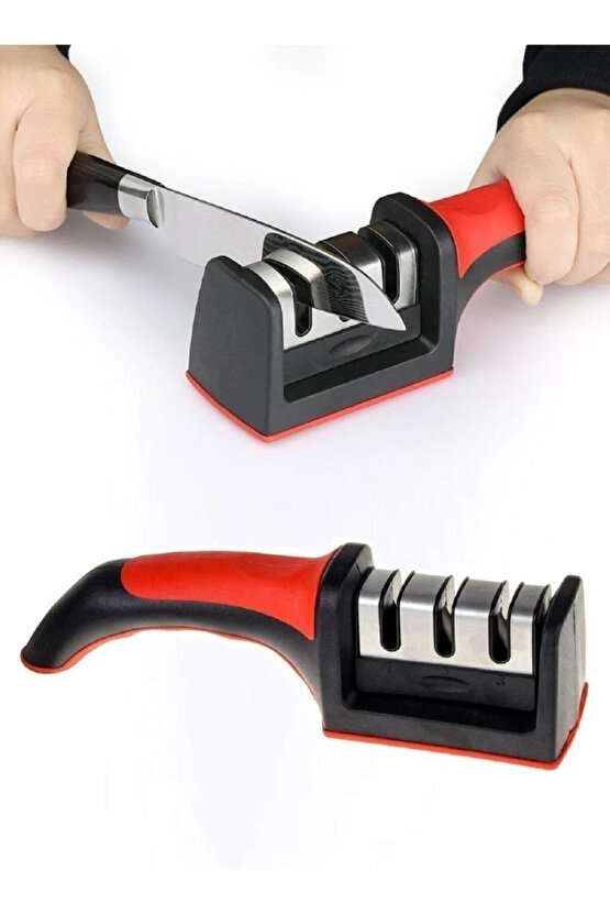 Profosyonel Bıçak Bileme Aleti 3 Açılı Elmas Seramik Çelik Evde Bıçak Satır Bileyleme Aparatı